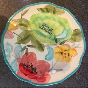 The Pioneer Woman Floral Dinner Plate - Turquoise, Red, Green, Yellow.